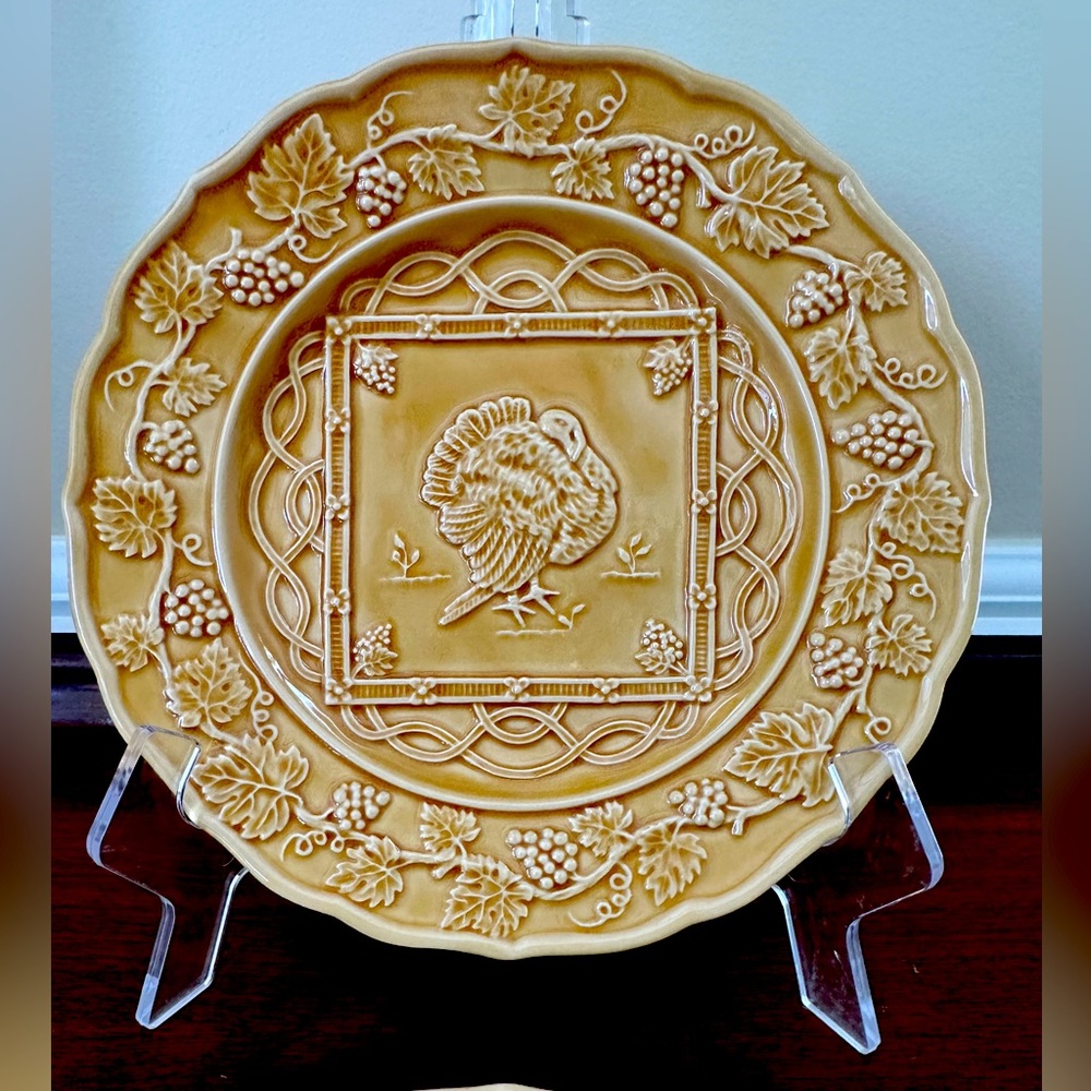 Two Decorative Turkey Plates